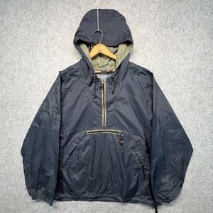 Vintage Gap Anorak Jacket Mens Medium Navy Blue Hooded Pullover 1/2 Zip Up
